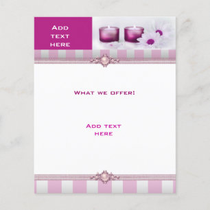 Flyer Schoonheidssalon Spa Roze Witte Streep Templ