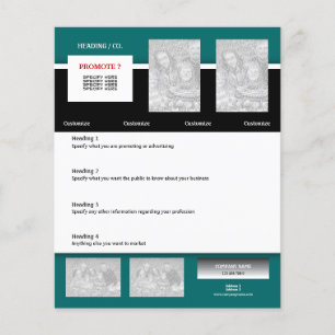 Flyer-sjabloon - creëer uw eigen 4,5 x 5,6 inch flyer