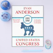 Flyer Sjabloon Democraat Donkey (Enkel)