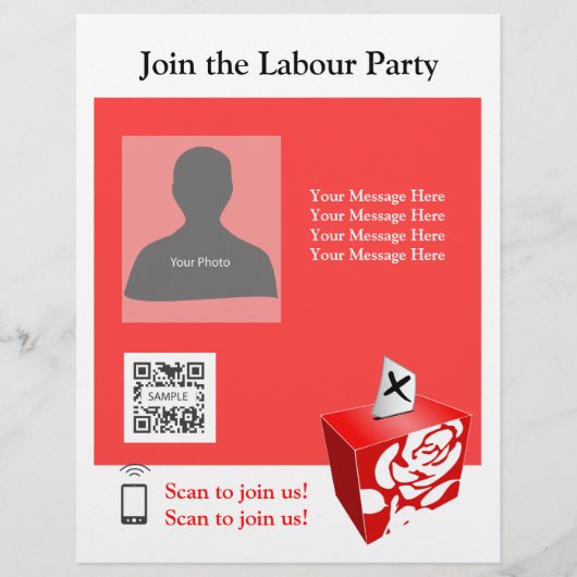 Flyer Sjabloon Labour Party (Voorkant)
