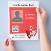 Flyer Sjabloon Labour Party (Hand)