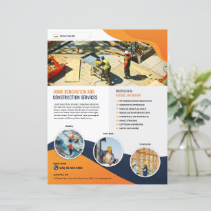 Flyer sjabloon voor bouwbedrijf