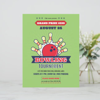 Flyer sjabloon voor bowlingtoernooi