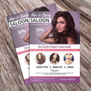 Flyer Sjabloon voor Kapsalon en Schoonheidssalon