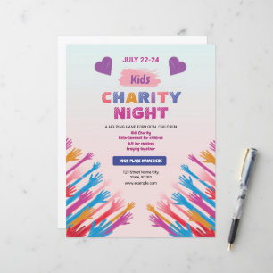Flyer sjabloon voor kinderliefdadigheidsavond
