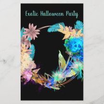 Flyer unieke bloem Exotische kleuren Halloween-fee