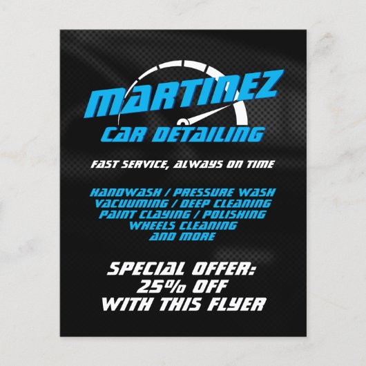 Flyer van de logo-stijlsnelheidsmeter (Voorkant)