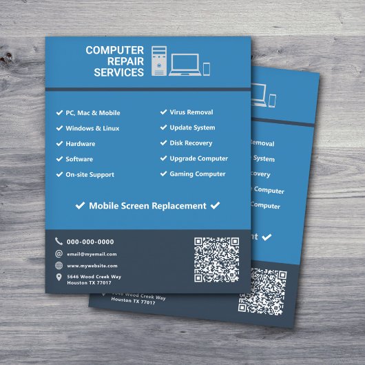 Flyer voor computerreparatieservice
