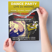 Flyer voor DJ-draaitafel op dancefeest (Hand)