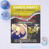 Flyer voor DJ-draaitafel op dancefeest (Enkel)
