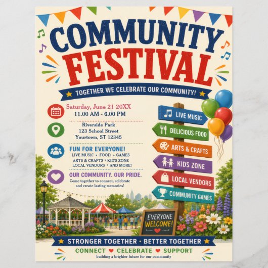 Flyer voor Gemeenschapsfestival (Voorkant)
