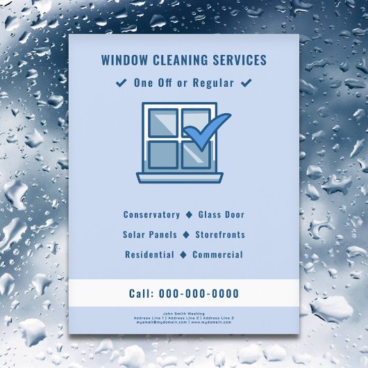 Flyer voor glazenwasservice
