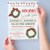 Flyer voor kerstkransverkoop fondsenwerving (Hand)