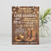 Flyer voor linedanceklas, landelijk dansprogramma- kaart (Staand voorkant)