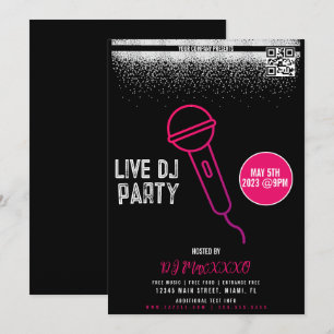 Flyer voor live DJ-nachtfeest in bar/club Kaart