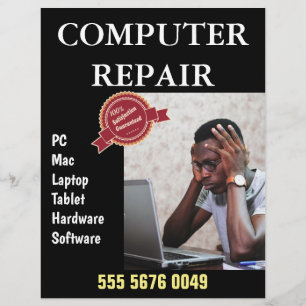 Flyer voor reclame voor computerreparatiebedrijf