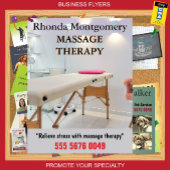 Flyer voor reclame voor massagetherapiebedrijf