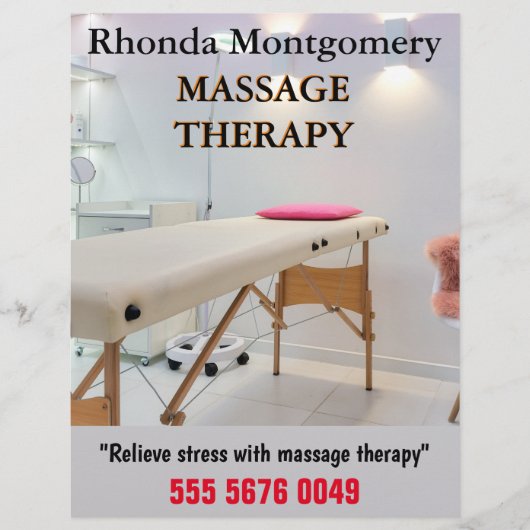 Flyer voor reclame voor massagetherapiebedrijf (Voorkant)