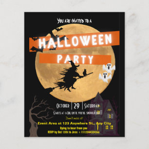 Flyer voor uitnodiging voor budget Halloween-feest