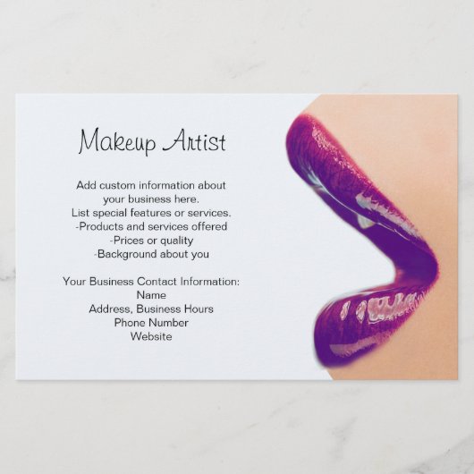 Flyer voor visagist (Voorkant)