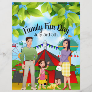 Flyer voor zakelijke promotie van Familie Pret Dag