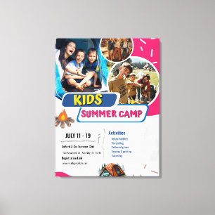 Flyer voor zomerkamp voor kinderen, Bootcamp voor Canvas Afdruk