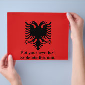Flyer with Flag of Albania (Hand)