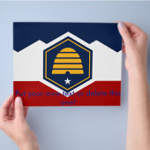 Flyer with Flag of Utah, USA (Hand)