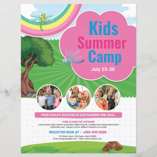 Flyers de camp d'été pour enfants (Devant)