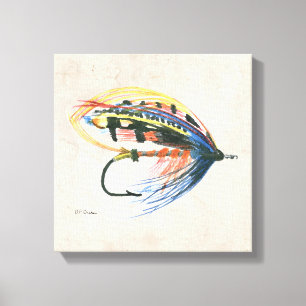 FlyFishing Lure Art Salmon Fly Lure Canvas Afdruk