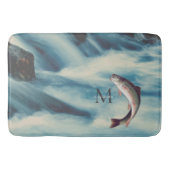 FlyFisht Trout Fisherman Blue River Monogram Badmat (Voorkant)