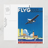 Flyg over Stockholm Briefkaart (Voorkant / Achterkant)