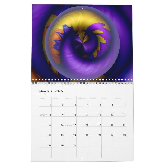 Flying 2025 Trippy Abstracte kunstkalender Kalender (Mar 2026)