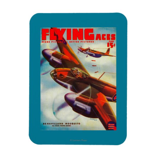 Flying Aces Magazine Cover 5 Magneet (Verticaal)