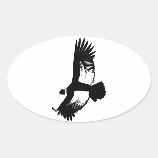 Flying Andean Condor Ovale Sticker (Voorkant)