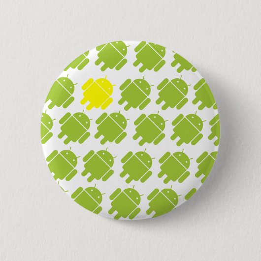 Flying Android Yellow Ronde Button 5,7 Cm (Voorkant)