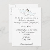 Flying Baby Angel Baptism Invitation (Devant / Derrière)