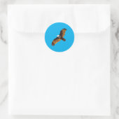 Flying Bald Eagle Bird Ronde Sticker (Tas)