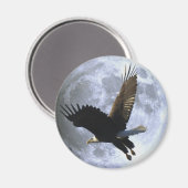 Flying BALD EAGLE & FULL MOON Wildlife Magnet Magneet (Voorkant / Achterkant)