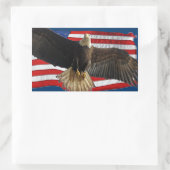 Flying Bald Eagle USA Patriottische Gift Rechthoekige Sticker (Tas)