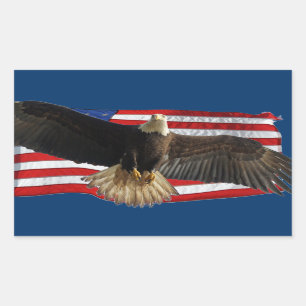 Flying Bald Eagle USA Patriottische Gift Rechthoekige Sticker
