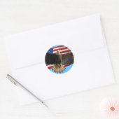 Flying Bald Eagle USA Patriottische Gift Ronde Sticker (Envelop)