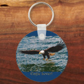 Flying Bald Eagle Vist Wildlife sleutelhanger (Voorkant)