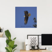Flying Bald Eagle Wildlife Art Poster (Thuiskantoor)