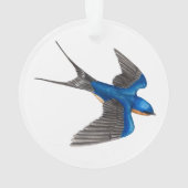 Flying Barn Swallow Acrylornament Ornament (achterkant)