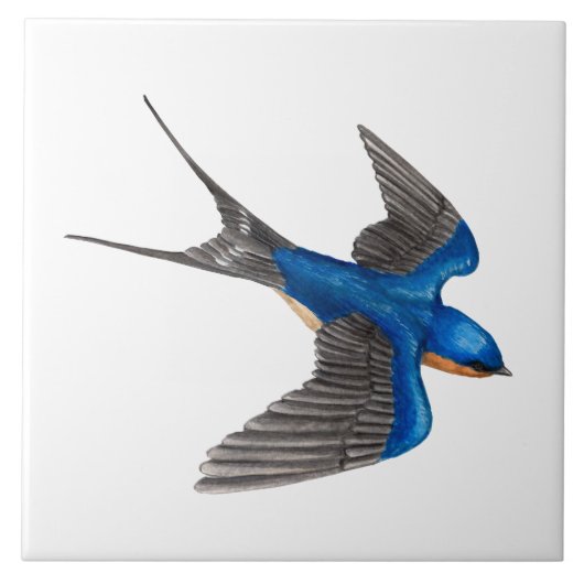 Flying Barn Swallow Art Tile Tegeltje (Voorkant)