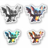 Flying Bat Custom Cut Vinyl Sticker (Voorkant)