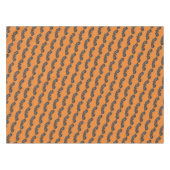 Flying Bats Black Oranje Happy Halloween Print Tafelkleed (Voorkant (Horizontaal))