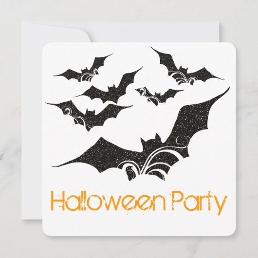 Flying Bats Halloween Party Uitnodiging (Voorkant)