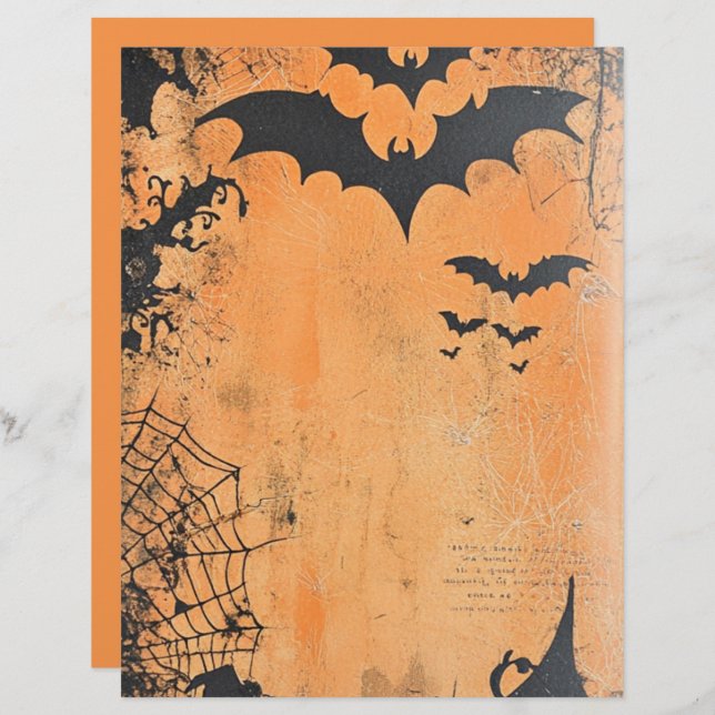 Flying Bats Halloween Scrapbook Paper (Voorkant / Achterkant)